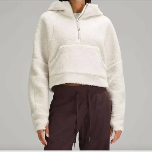 Perfect Condition.LULULEMON Scuba Oversized Half-Zip Hoodie S/M White Opal - Picture 1 of 5